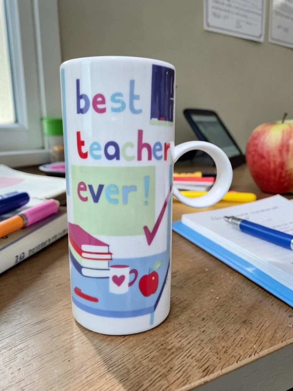 Ceramic Coffee Mug 8oz Best Teacher Ever - My Teacher Is Cool - Fine Bone China